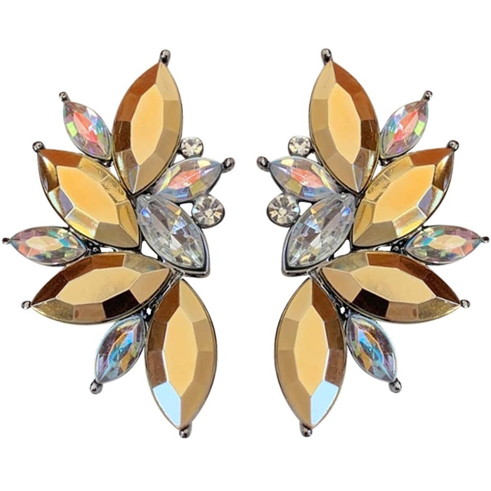 NWT: Elegant Gold and Silver Leaf Earrings